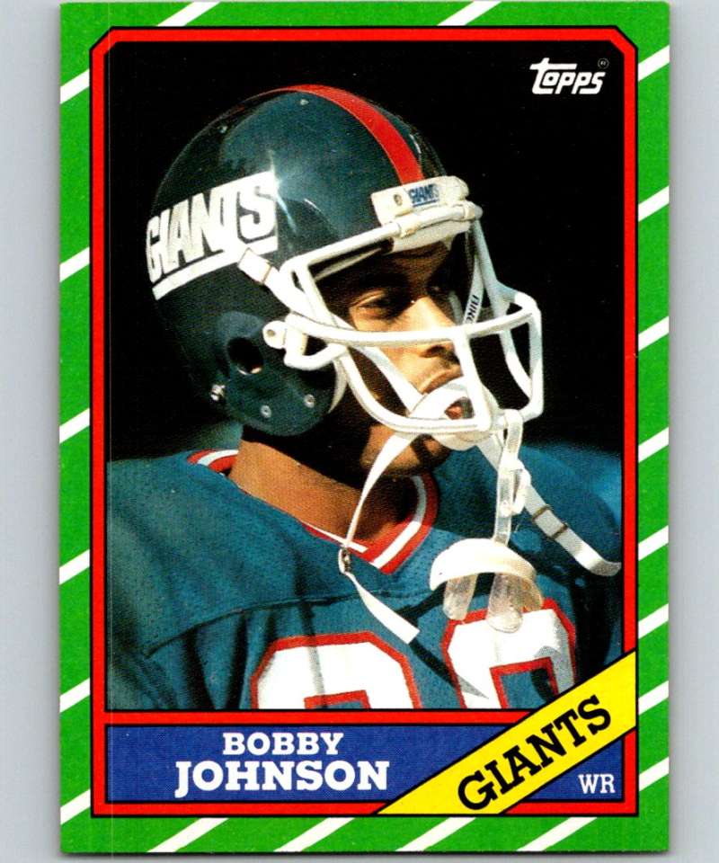 1986 Topps #142 Bobby Johnson NY Giants NFL Football Image 1