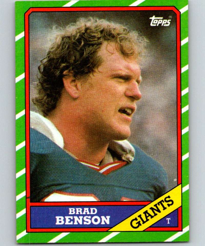 1986 Topps #146 Brad Benson RC Rookie NY Giants NFL Football Image 1