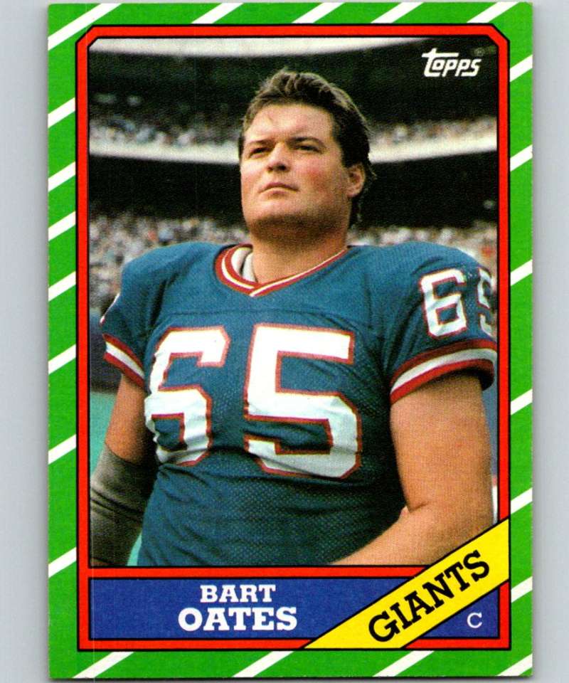 1986 Topps #147 Bart Oates RC Rookie NY Giants NFL Football Image 1