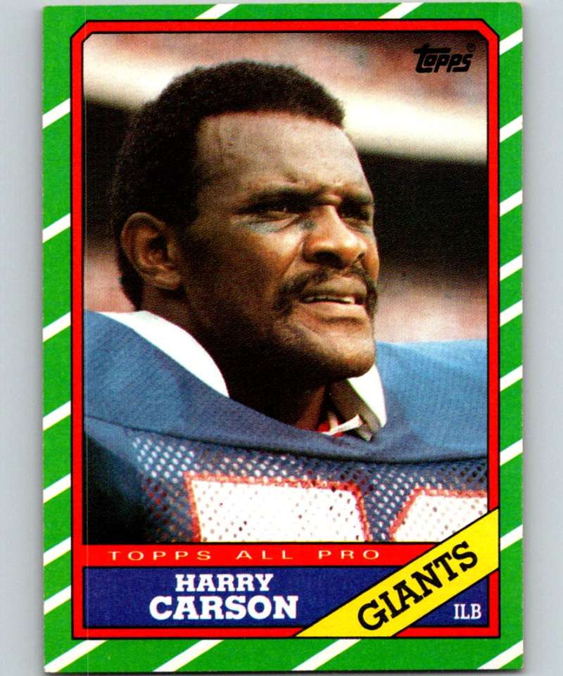 1986 Topps #152 Harry Carson NY Giants NFL Football Image 1