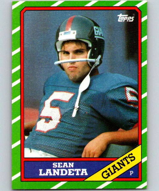 1986 Topps #154 Sean Landeta RC Rookie NY Giants NFL Football Image 1