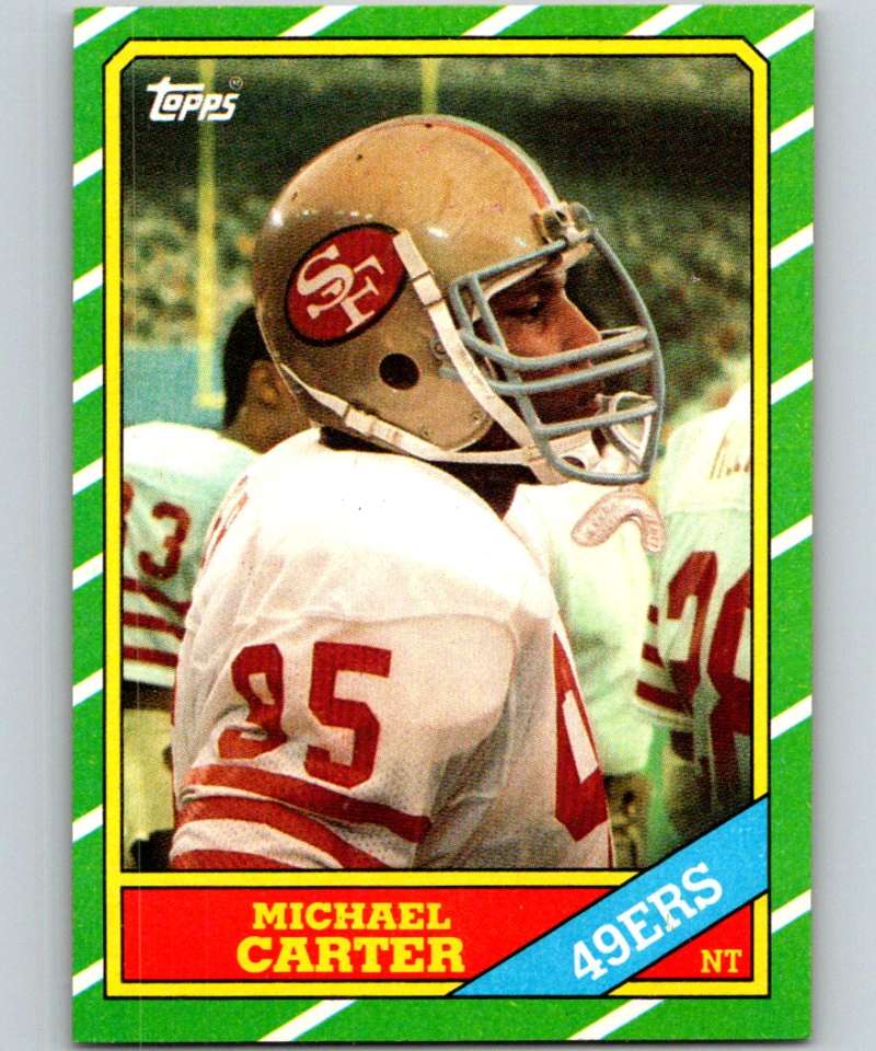 1986 Topps #165 Michael Carter RC Rookie 49ers NFL Football Image 1