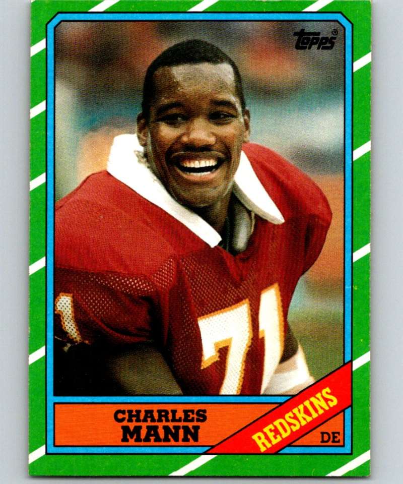 1986 Topps #181 Charles Mann RC Rookie Redskins NFL Football