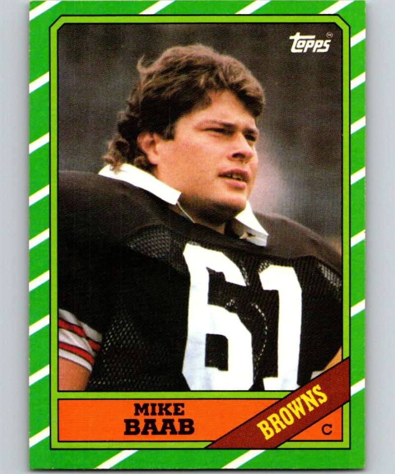 1986 Topps #192 Mike Baab Browns NFL Football Image 1