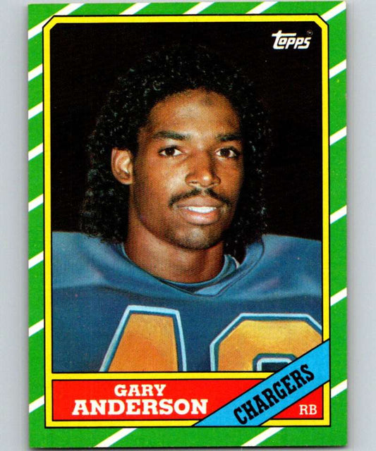 1986 Topps #233 Gary Anderson RC Rookie Chargers RB NFL Football Image 1