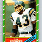 1986 Topps #234 Tim Spencer RC Rookie Chargers NFL Football