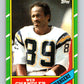 1986 Topps #235 Wes Chandler Chargers NFL Football Image 1
