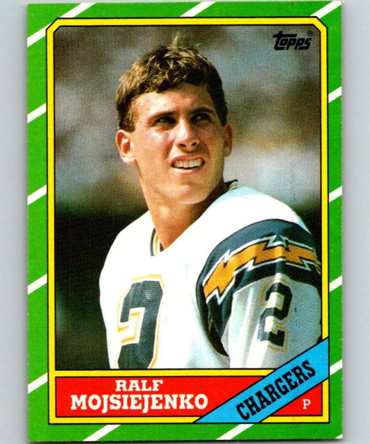 1986 Topps #241 Ralf Mojsiejenko Chargers NFL Football Image 1