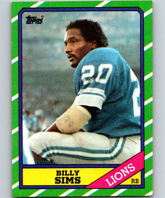 1986 Topps #244 Billy Sims Lions NFL Football Image 1