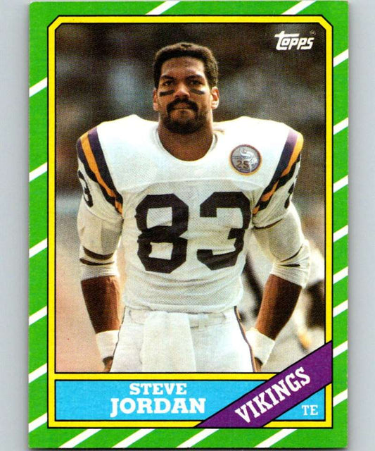 1986 Topps #298 Steve Jordan RC Rookie Vikings NFL Football