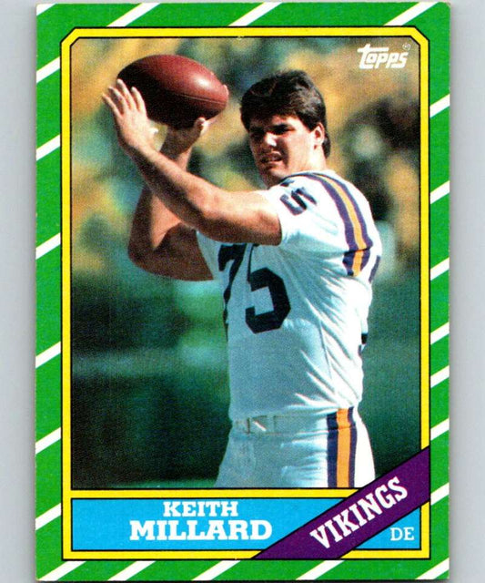 1986 Topps #299 Keith Millard RC Rookie Vikings NFL Football Image 1