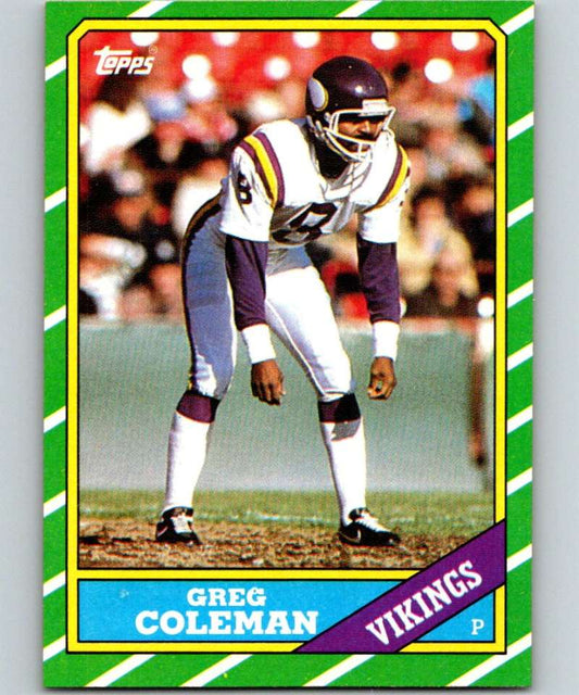 1986 Topps #302 Greg Coleman Vikings NFL Football Image 1