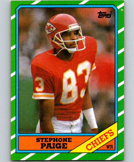 1986 Topps #306 Stephone Paige RC Rookie Chiefs NFL Football