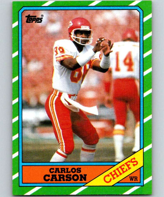 1986 Topps #307 Carlos Carson Chiefs NFL Football Image 1
