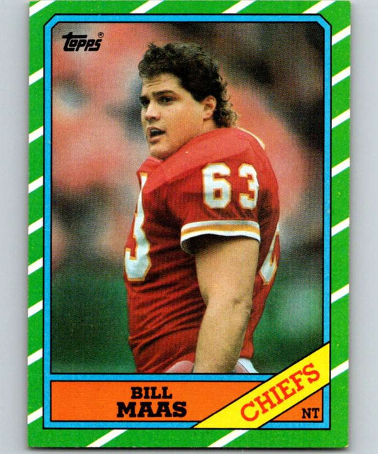 1986 Topps #310 Bill Maas Chiefs NFL Football Image 1