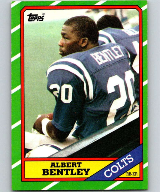 1986 Topps #317 Albert Bentley RC Rookie Colts NFL Football Image 1