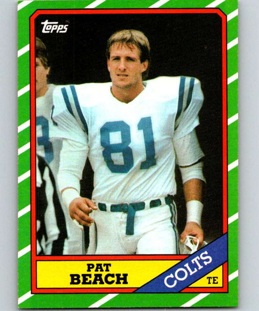 1986 Topps #320 Pat Beach Colts NFL Football Image 1