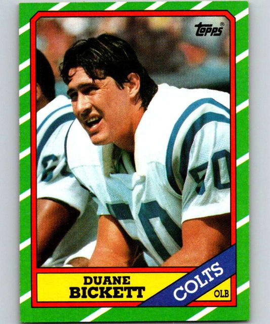 1986 Topps #322 Duane Bickett RC Rookie Colts NFL Football Image 1