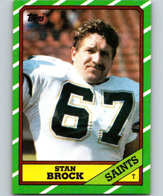 1986 Topps #343 Stan Brock Saints NFL Football Image 1