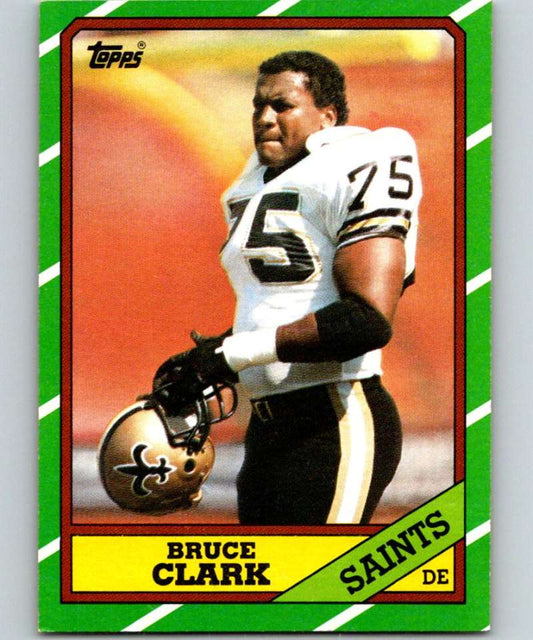 1986 Topps #345 Bruce Clark Saints NFL Football Image 1