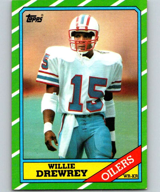 1986 Topps #354 Willie Drewrey RC Rookie Oilers NFL Football Image 1