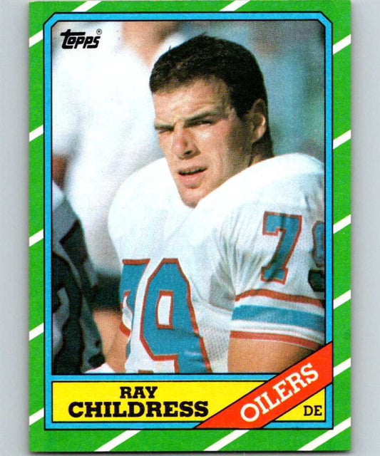 1986 Topps #357 Ray Childress RC Rookie Oilers NFL Football Image 1