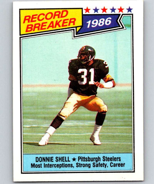 1987 Topps #7 Donnie Shell Steelers RB NFL Football