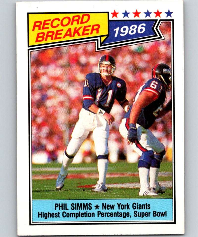 1987 Topps #8 Phil Simms NY Giants RB NFL Football