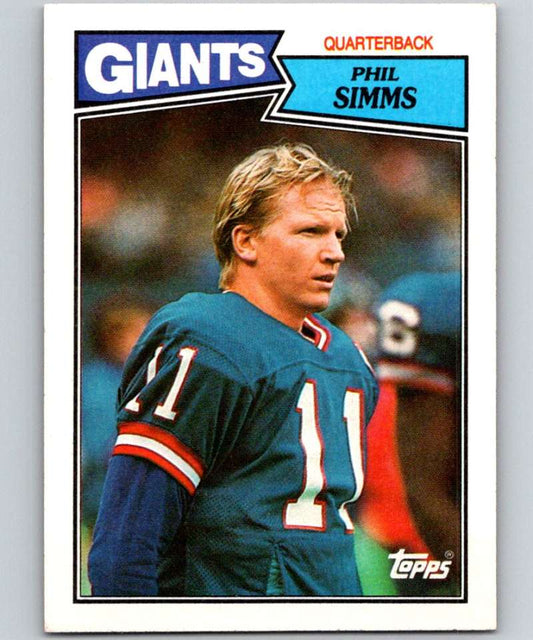 1987 Topps #10 Phil Simms NY Giants NFL Football