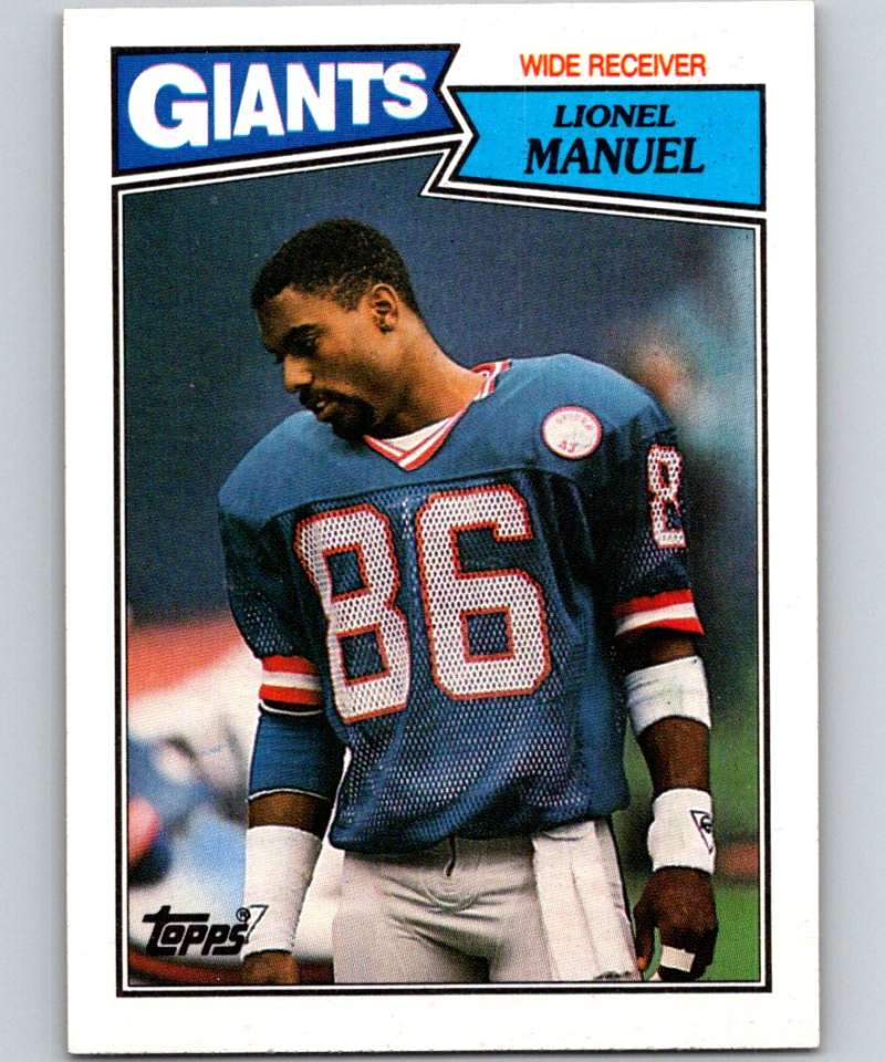 1987 Topps #15 Lionel Manuel NY Giants NFL Football Image 1