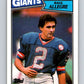 1987 Topps #19 Raul Allegre NY Giants NFL Football Image 1