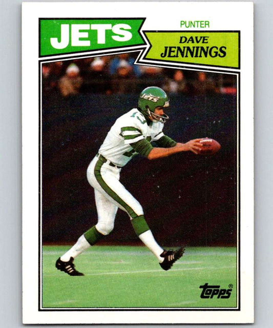 1987 Topps #140 Dave Jennings NY Jets NFL Football Image 1