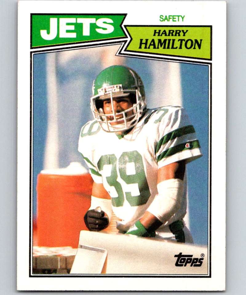 1987 Topps #141 Harry Hamilton RC Rookie NY Jets NFL Football Image 1