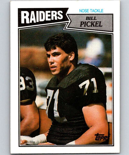 1987 Topps #221 Bill Pickel LA Raiders NFL Football Image 1