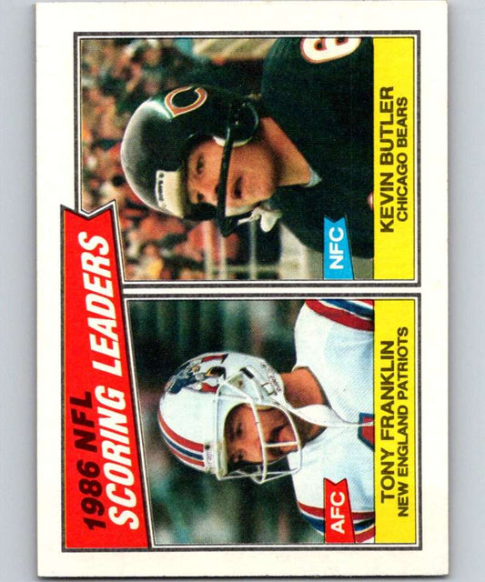 1987 Topps #230 Tony Franklin/Kevin Butler Scoring Leaders NFL Football Image 1