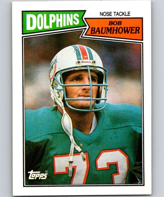 1987 Topps #247 Bob Baumhower Dolphins NFL Football Image 1