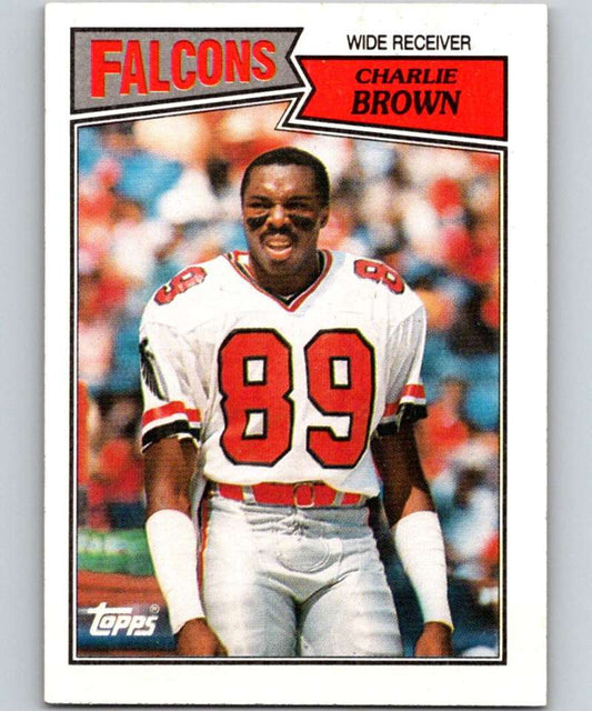 1987 Topps #252 Charlie Brown Falcons NFL Football Image 1