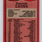 1987 Topps #317 Eric Hipple Lions TL NFL Football Image 2