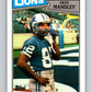 1987 Topps #323 Pete Mandley Lions NFL Football Image 1