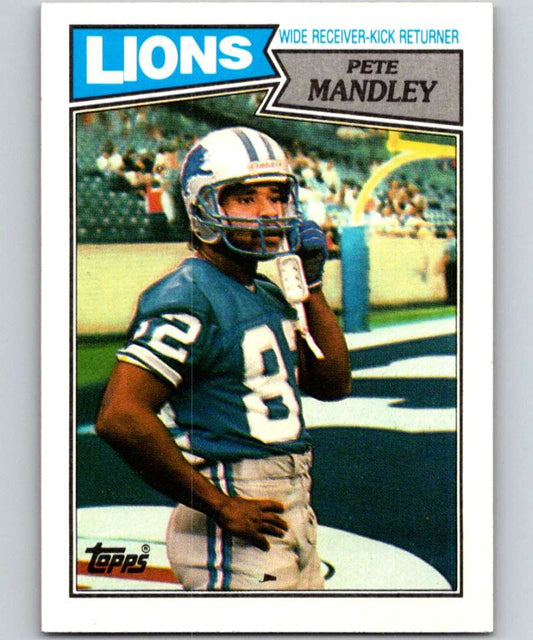1987 Topps #323 Pete Mandley Lions NFL Football Image 1