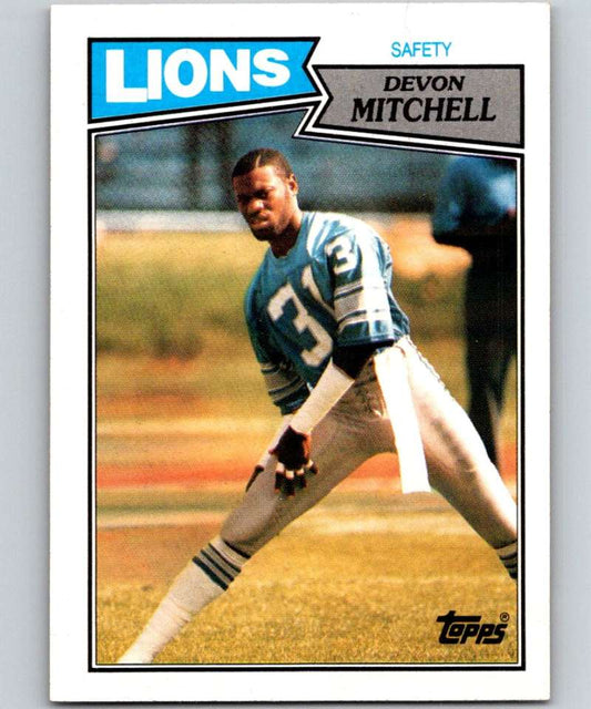 1987 Topps #327 Devon Mitchell Lions NFL Football Image 1