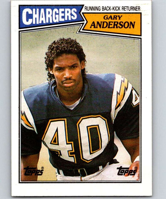 1987 Topps #341 Gary Anderson Chargers UER NFL Football Image 1