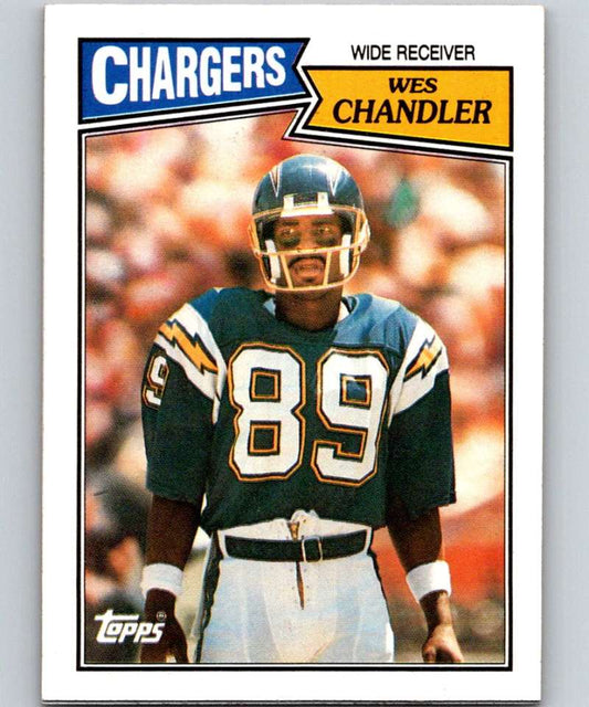 1987 Topps #342 Wes Chandler Chargers NFL Football Image 1