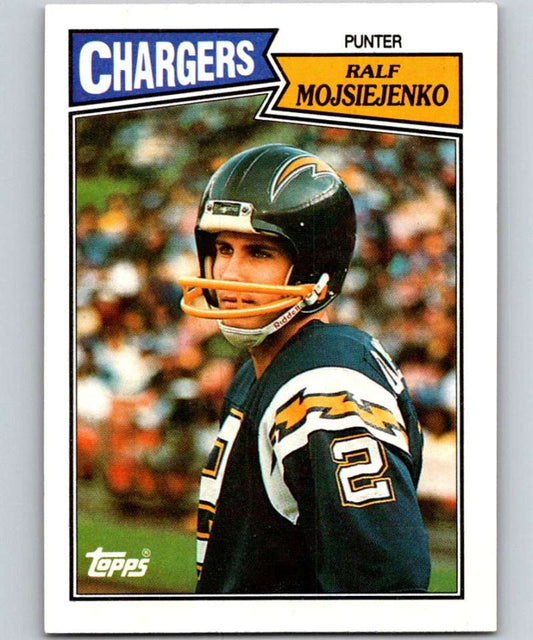 1987 Topps #344 Ralf Mojsiejenko Chargers NFL Football Image 1