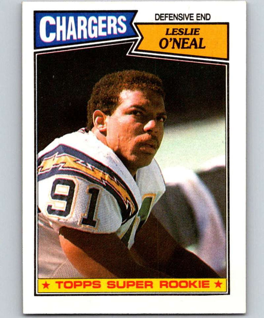 1987 Topps #347 Leslie O'Neal RC Rookie Chargers NFL Football Image 1