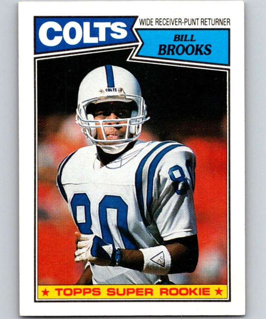 1987 Topps #378 Bill Brooks RC Rookie Colts NFL Football Image 1