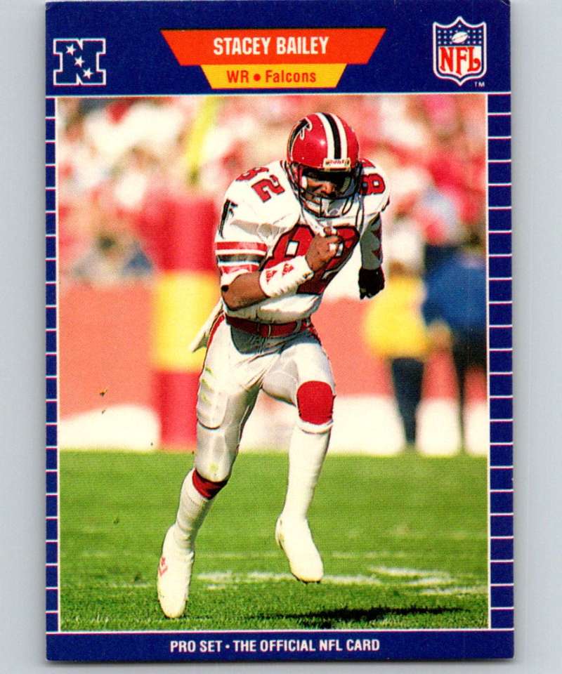 1989 Pro Set #1 Stacey Bailey Falcons NFL Football Image 1