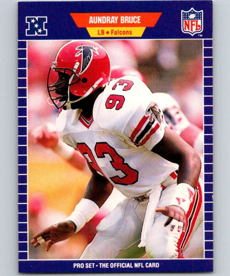 1989 Pro Set #2 Aundray Bruce RC Rookie Falcons NFL Football Image 1