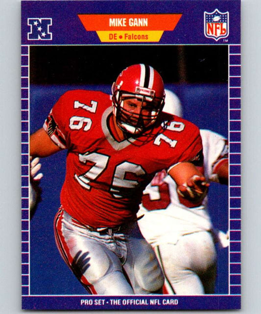 1989 Pro Set #10 Mike Gann Falcons NFL Football Image 1