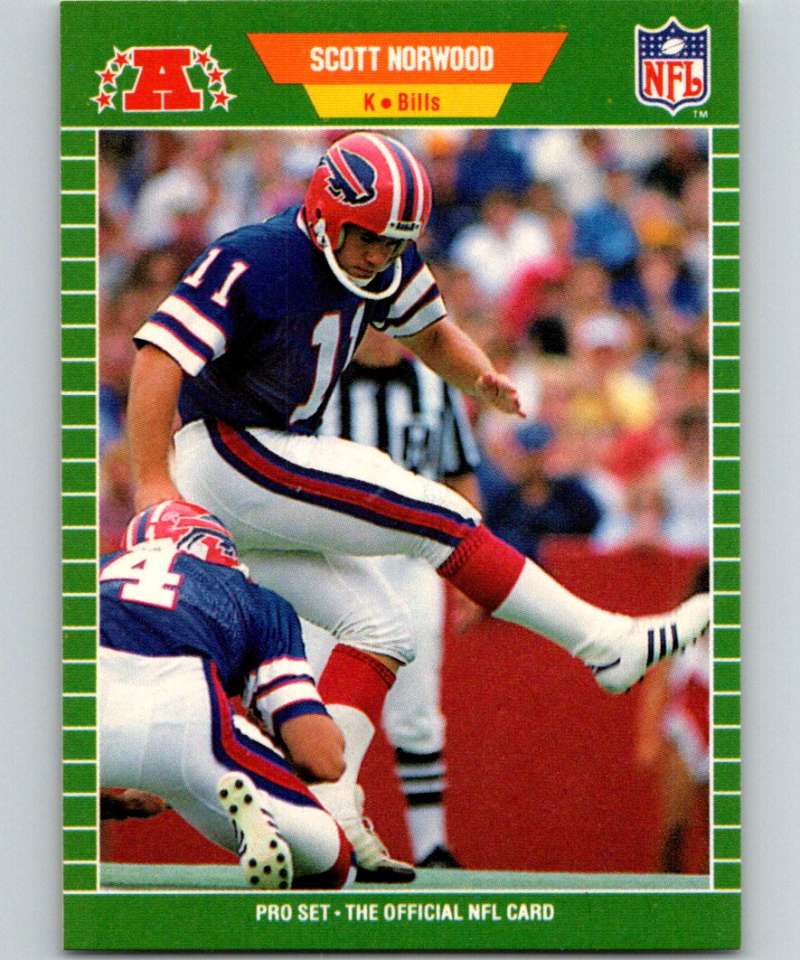 1989 Pro Set #25 Scott Norwood RC Rookie Bills NFL Football Image 1